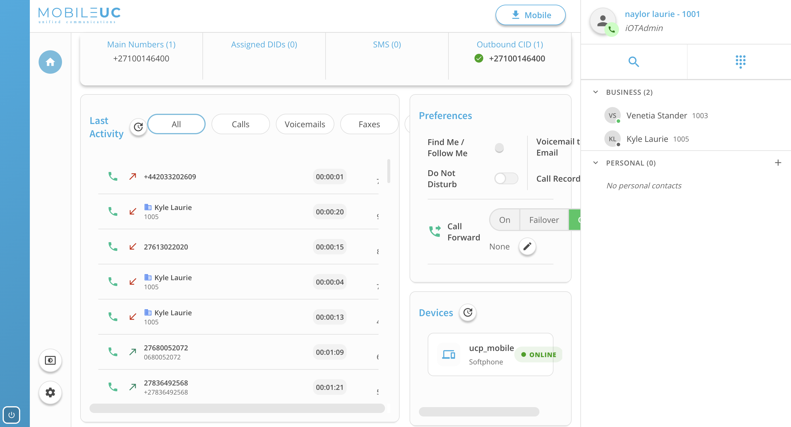 Mobile UC desktop app